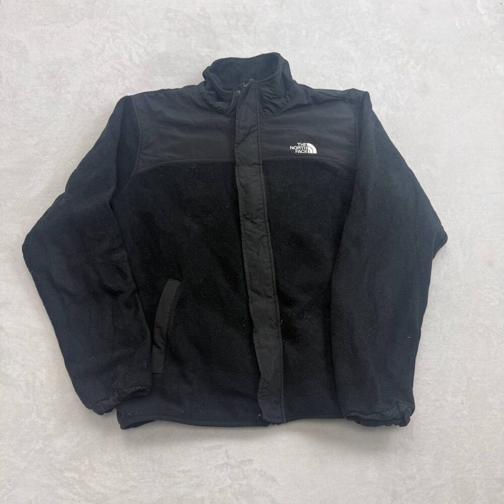 The North Face Denali Men's Black Fleece Jacket Size L Circular Design Full Zip